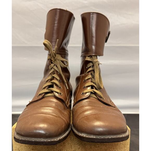 Kanon Brown Leather Military Boots 2-Buckle Sz 40 Mens 7.5 Womens 9 VTG 1960s main image 7